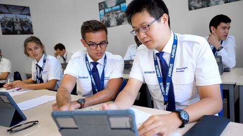 Airbus Flight Academy cadets in classroom