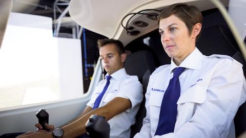 Airbus Flight Academy two cadets on simulator Airbus Flight Academy two cadets on simulator
