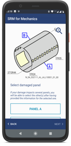 Damaged panel selection Damaged panel selection