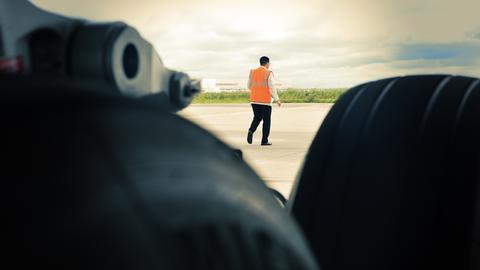 People on tarmac People on tarmac
