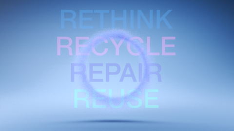 Rethink, recycle, repair, reuse Text: Rethink, recycle, repair, reuse