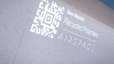 Airspace panel - recycled polymers panel with a QR code