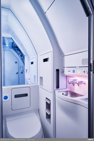 ICE lavatory LHS inside A330neo Airspace cabin