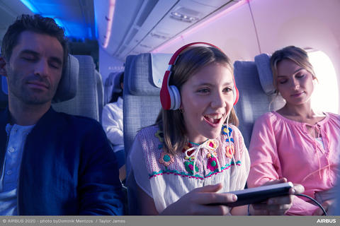 Passengers experiment comfort and IFE in A350 Airspace Premium Economy class cabin