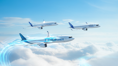 A330neo formation flight with A350-900 and A321neo