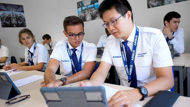 Airbus Flight Academy cadets in classroom Airbus Flight Academy cadets in classroom