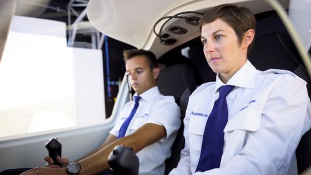 Airbus Flight Academy two cadets on simulator Airbus Flight Academy two cadets on simulator