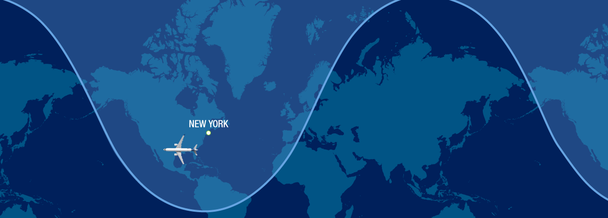 A220-300 range map from New York