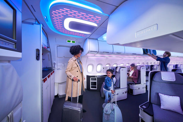 Airspace - LED lighting © AIRBUS 2020 - photo byDominik Mentzos / Taylor James The full-colour LED lighting offers 16.7 million colours for operators to choose from.