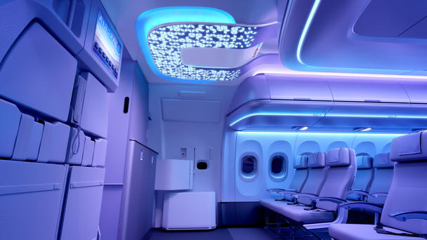 A320neo Airspace Cabin Entrance Area Patterns Night A320neo Airspace Cabin Entrance Area Patterns Night