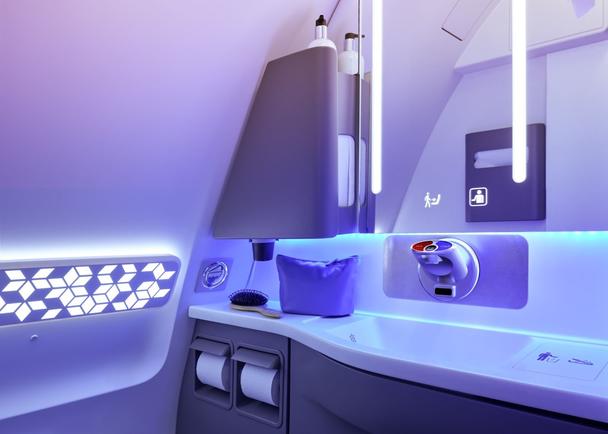 Touchless features in lavatory of A320 Airspace cabin © AIRBUS 2020 - photo byDominik Mentzos / Taylor James Touchless features in lavatory of A320 Airspace cabin
