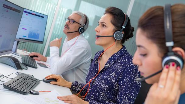 Three people in call Three people in call