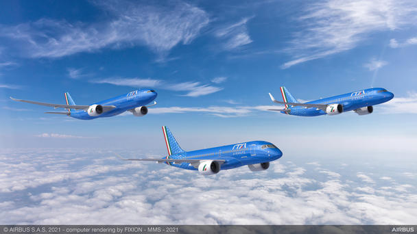 ITA Airways formation flight - rendering ITA Airways formation flight - rendering