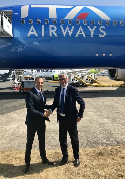 From left to right : Charbel Youzkatli Head of Europe Commercial Services-Airbus and Fabio Lazzerini, CEO of ITA Airways