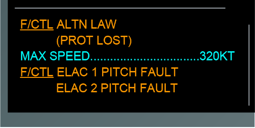 F/CTL ELAC 2 PITCH FAULT Airbus