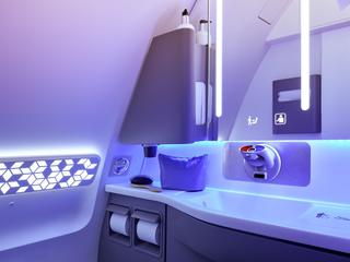 Touchless features in lavatory of A320 Airspace cabin
