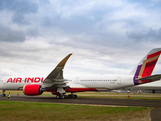 Air India A350 at the 2024 Farnborough Airshow