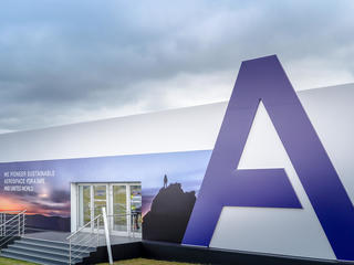 Airbus pavilion at the 2024 Farnborough International Airshow