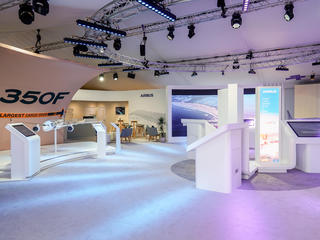 Airbus pavilion interior at the 2024 Farnborough International Airshow