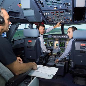 cadets in the A320 cockpit 