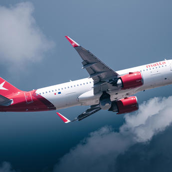 KM Malta Airlines A320neo taking off