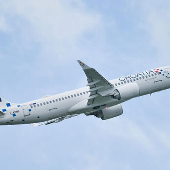 Croatia Airlines A220-300 taking off