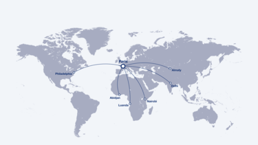 Reachable cities from Paris by the A321neo