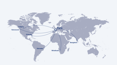 Reachable cities from Paris by the A321XLR