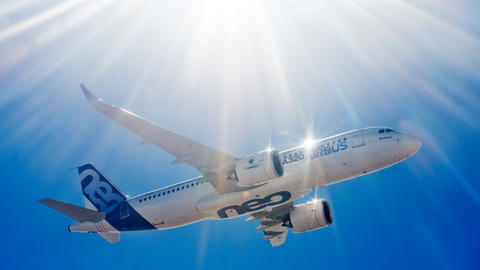A320neo in flight