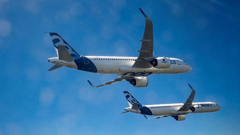 A320neo and A321neo in formation flight © AIRBUS S.A.S 2016 - Photo by S. RAMADIER
