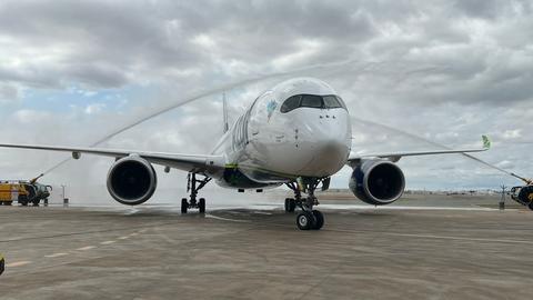 Azul A350 water salute