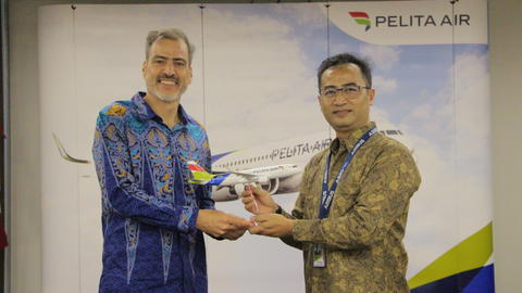On the right: Heru Susilo - Scheduled Operation Director PT Pelita Air Service On the left: Briac Kerihuel -  Chief Commercial Officer of NAVBLUE