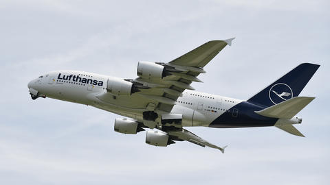 Lufthansa A380 taking off