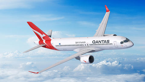 Qantas A220 flying