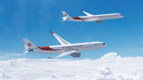 Air Algérie A330neo and A350 flying in formation