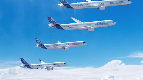 Airbus family in flight
