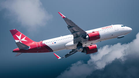KM Malta Airlines A320neo taking off