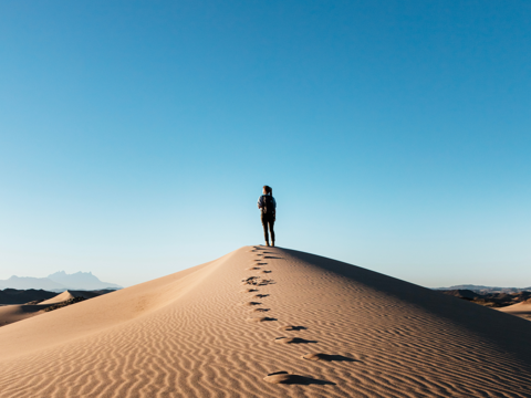 women in a desert