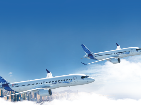 A220 family aircraft flying 