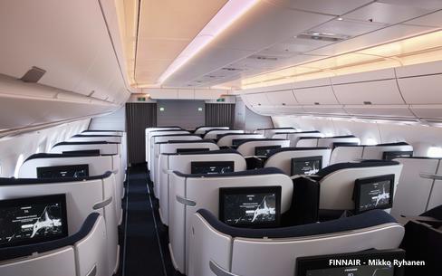 Finnair A350 business class moodlights