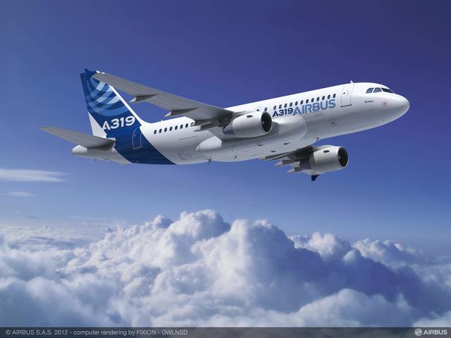 A319 in flight