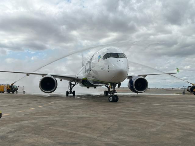 Azul A350 water salute