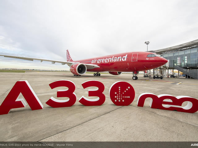 A330neo Air Greenland on ground with letters