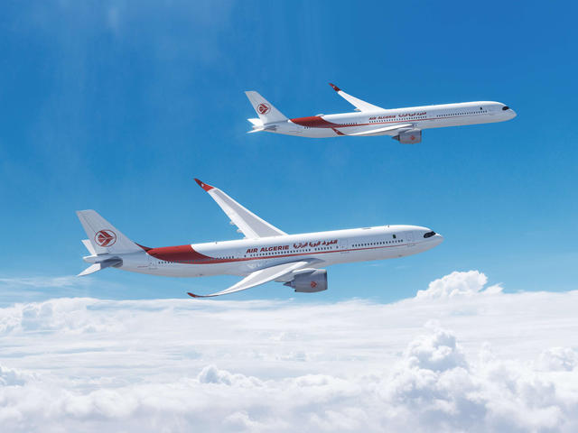 Air Algérie A330neo and A350 flying in formation