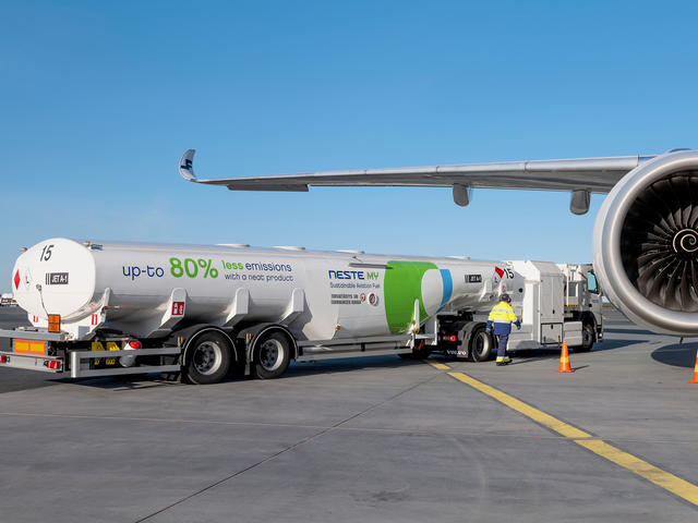 Truck of Sustainable Aviation Fuel (SAF) 