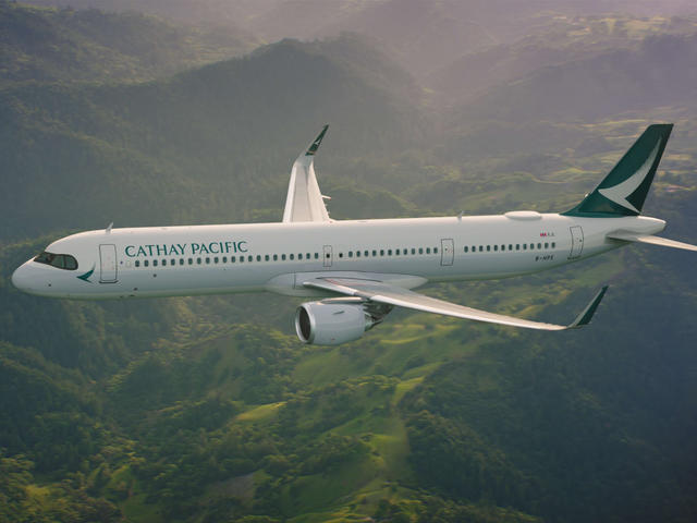 Flying Airbus A320neo with a Cathay Pacific livery