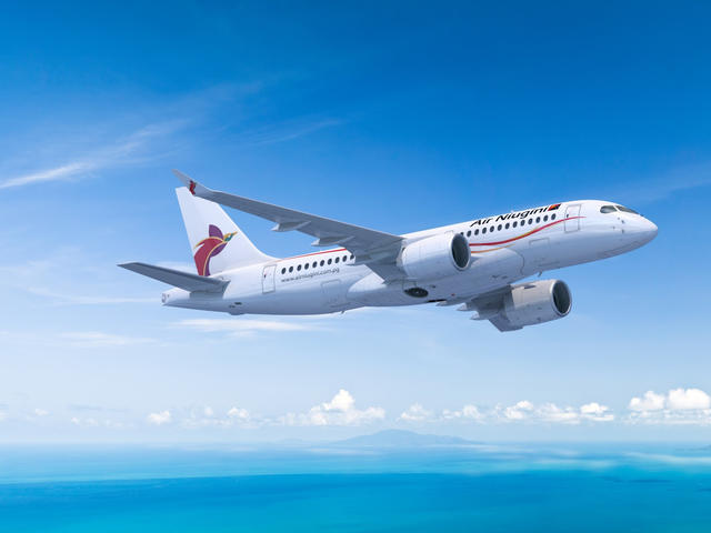 Air Niugini A220 on flight