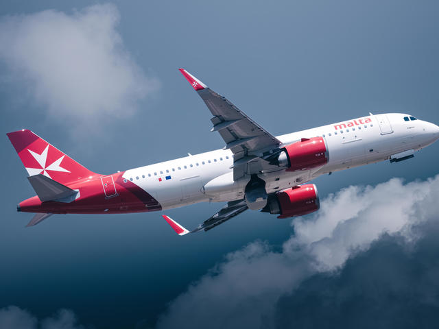 KM Malta Airlines A320neo taking off