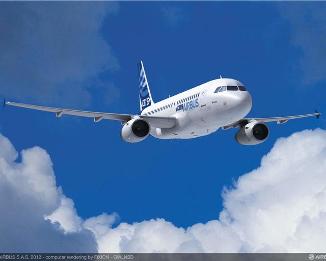 A319 in flight