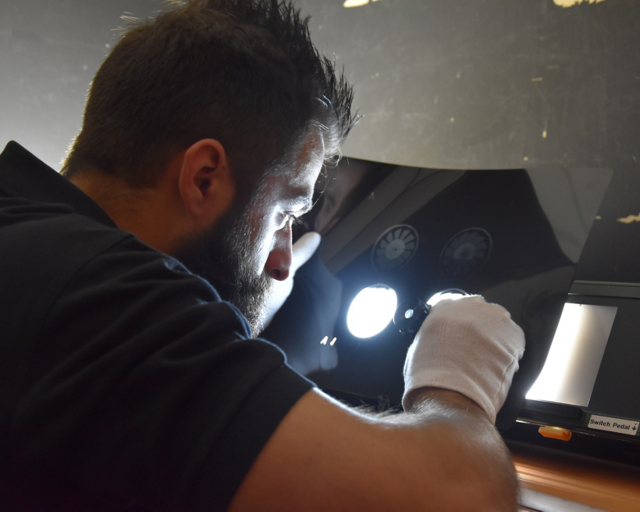 Man Testing equipement